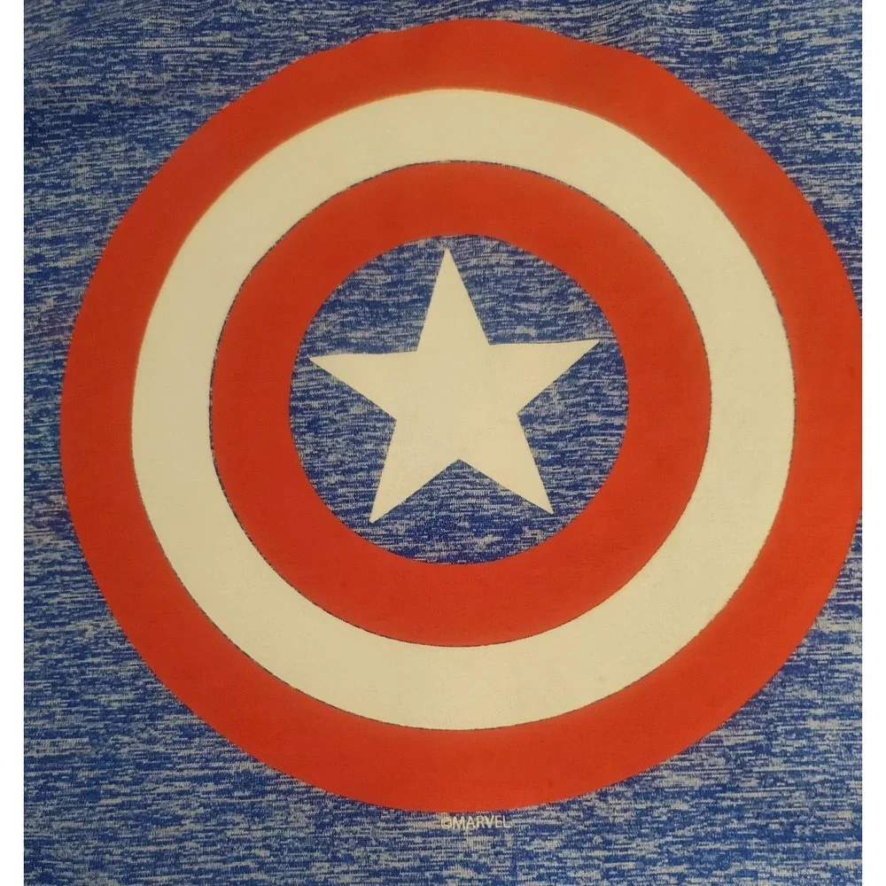 Captain America Shield T-Shirt Men's 2X Blue AVENGERS Marvel Comics Long Sleeves - Picture 4 of 8